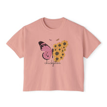 Load image into Gallery viewer, Sunflower Butterfly Women's Boxy Tee