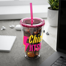 Load image into Gallery viewer, Lightning Bolt Chickjitsu Sunsplash Tumbler with Straw, 16oz