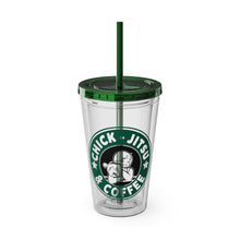Load image into Gallery viewer, Coffee & Chickjitsu Sunsplash Tumbler with Straw, 16oz