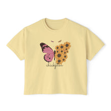 Load image into Gallery viewer, Sunflower Butterfly Women's Boxy Tee