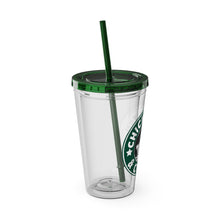 Load image into Gallery viewer, Coffee & Chickjitsu Sunsplash Tumbler with Straw, 16oz