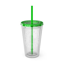 Load image into Gallery viewer, Coffee & Chickjitsu Sunsplash Tumbler with Straw, 16oz