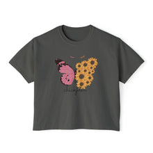 Load image into Gallery viewer, Sunflower Butterfly Women's Boxy Tee