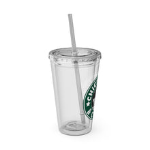 Load image into Gallery viewer, Coffee & Chickjitsu Sunsplash Tumbler with Straw, 16oz