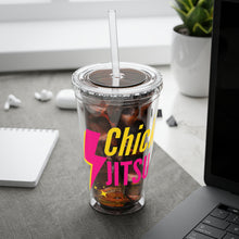 Load image into Gallery viewer, Lightning Bolt Chickjitsu Sunsplash Tumbler with Straw, 16oz
