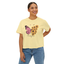 Load image into Gallery viewer, Sunflower Butterfly Women's Boxy Tee
