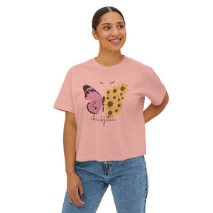 Sunflower Butterfly Women's Boxy Tee