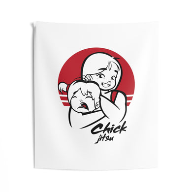 Chickjitsu White Indoor Wall Tapestry