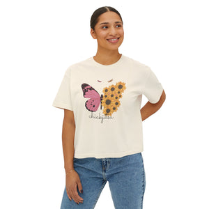 Sunflower Butterfly Women's Boxy Tee