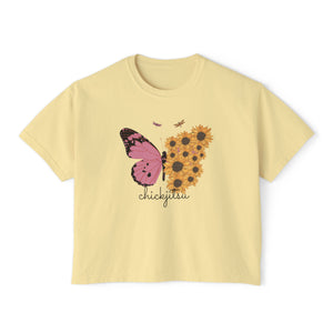 Sunflower Butterfly Women's Boxy Tee