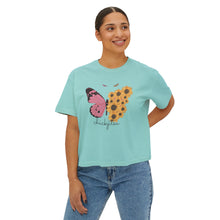 Load image into Gallery viewer, Sunflower Butterfly Women&#39;s Boxy Tee