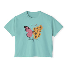 Load image into Gallery viewer, Sunflower Butterfly Women&#39;s Boxy Tee