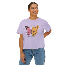 Load image into Gallery viewer, Sunflower Butterfly Women&#39;s Boxy Tee